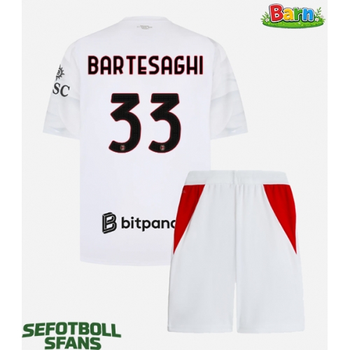 AC Milan Davide Bartesaghi #33 Bortaställ Barn 2026-27 Kortärmad (+ Korta byxor)